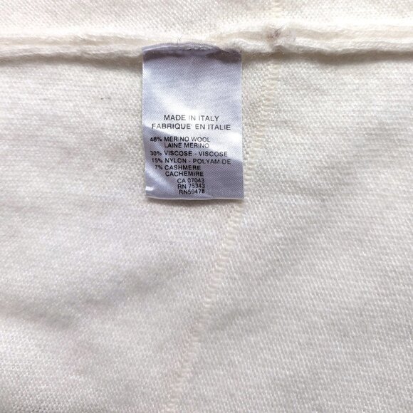 BIANCO&BLU Italy Women's Merino Cashmere Blend Sweater Off-White Long Sleeve M/L - Picture 7 of 7